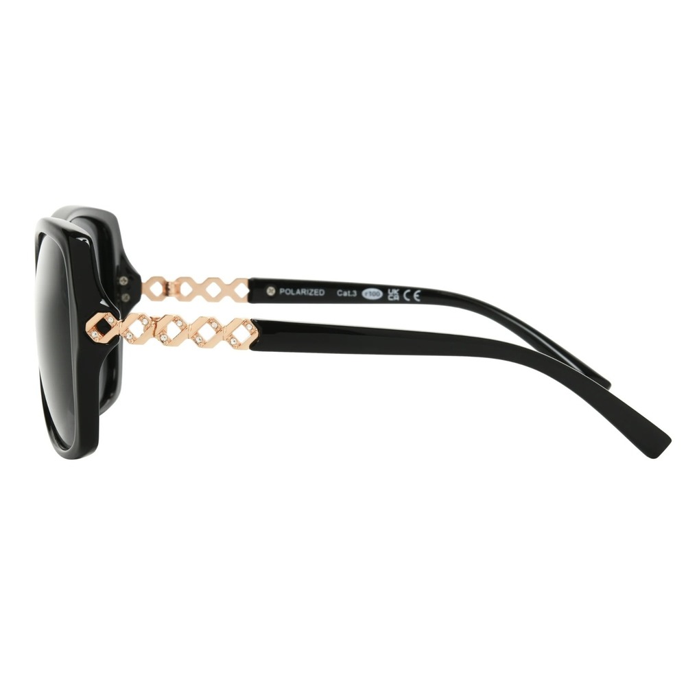 Foster Grant N04 Women's Oversized Fashion Polarized Sunglasses,‎ Black